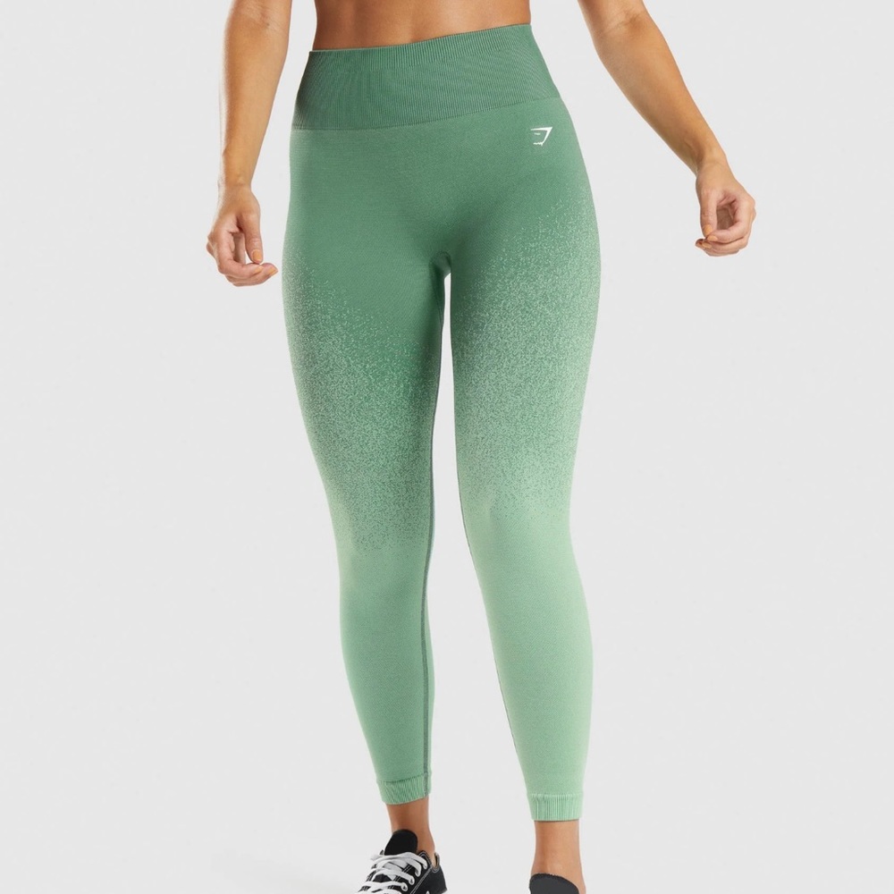 Gymshark Adapt Green Ombre Seamless Leggings - Size Small